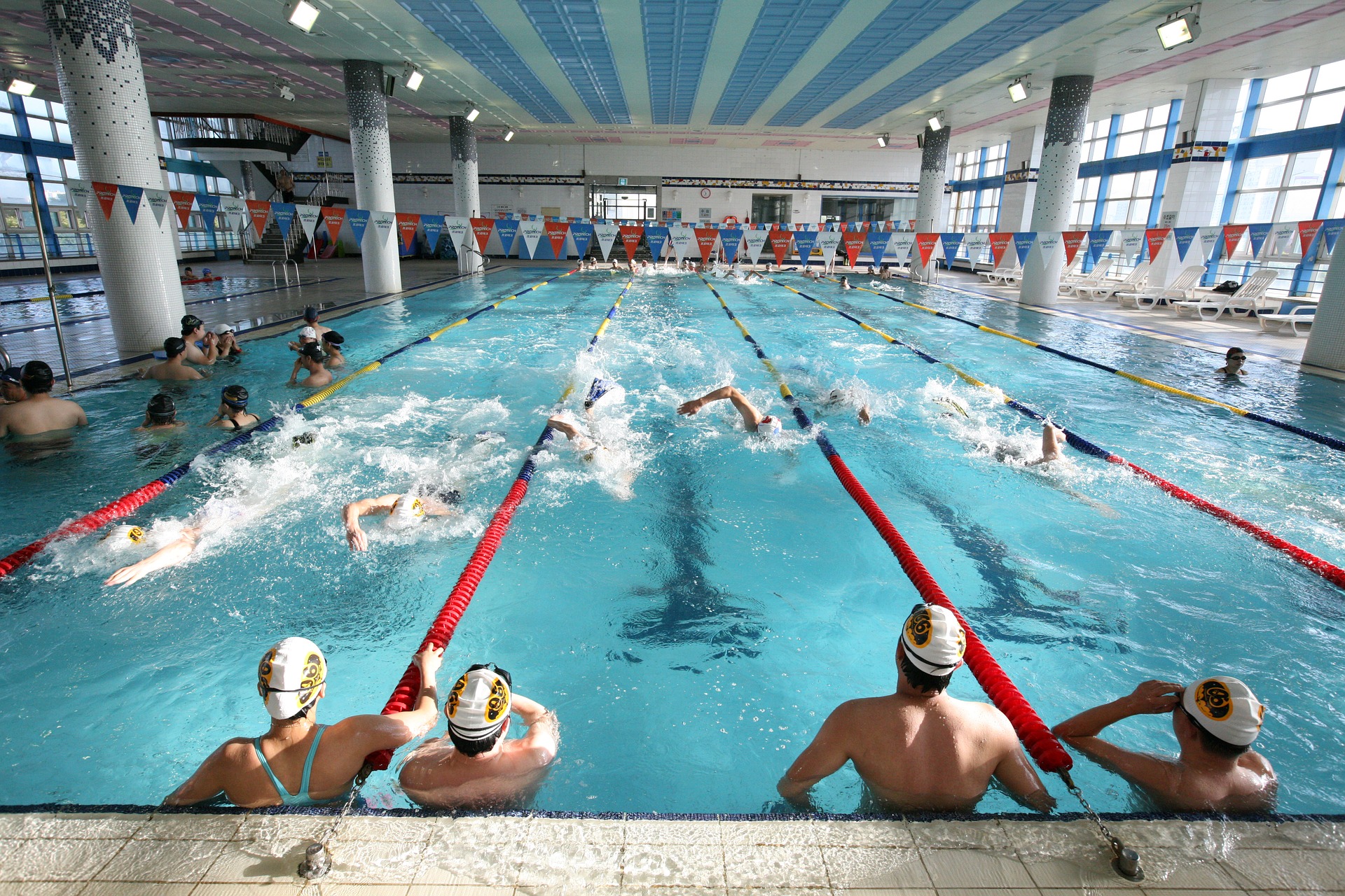 swimming indoors